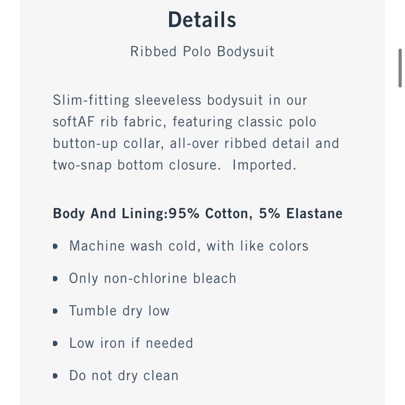 🔥Last One! Abercrombie & Fitch Ribbed Polo Bodysuit - Picture 7 of 10